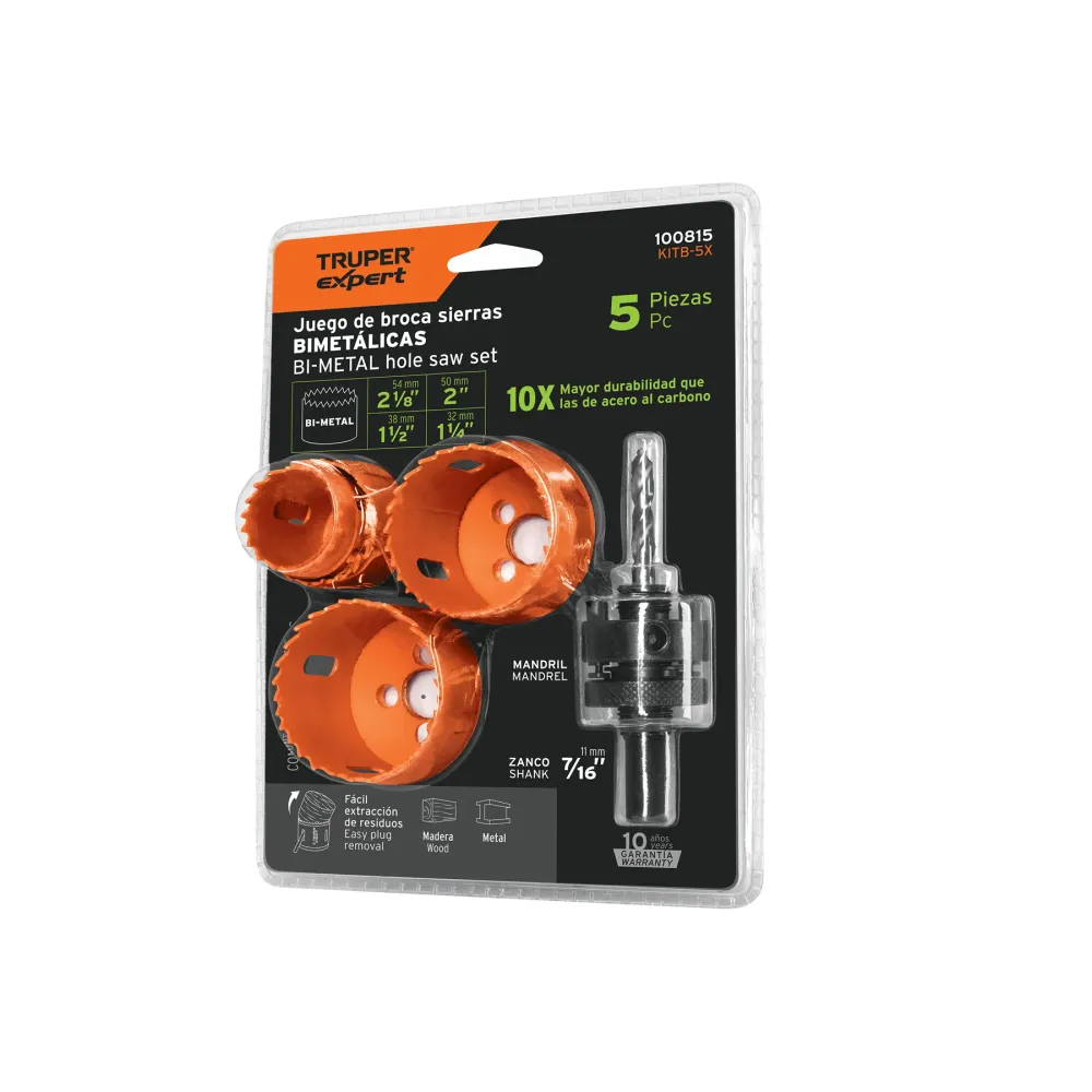 JUEGO DE SIERRAS COPA BIMETALICAS 4 PCS TRUPER