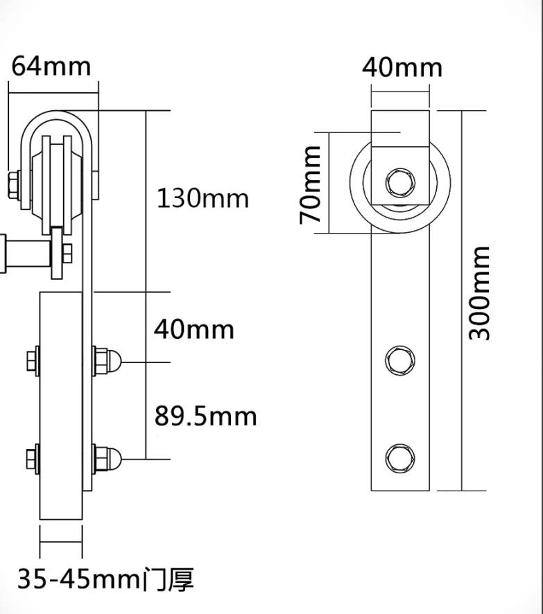 Kit Para Puerta Corrediza Tipo Rústica Granero Rancho 2m
