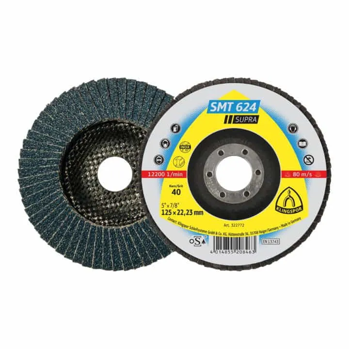 Disco de láminas KLINGSPOR SMT 624 Supra Ø 115 mm granulometrí 60 12° cónico ( 4000842310 )