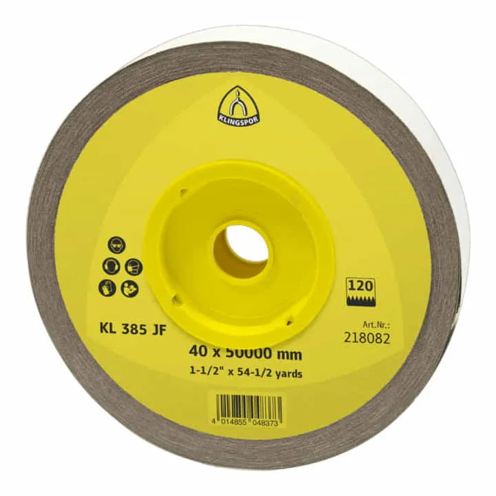 Rollo de tela abrasiva KLINGSPOR KL 385 JF 50 mm grano 120 ( 4000844452 )