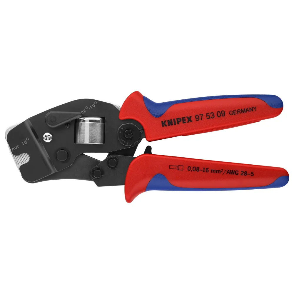 (975309) PINZA PONCHADORA P/ TERMINAL FRONTAL PARA PUNTERAS SIN AISLAR (0.08-10+16MM) KNIPEX