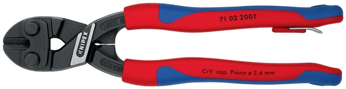 Cortapernos compacto Knipex CoBolt ( 4000795400 ) longitud 200 mm manguitos multicomponente blando 6 mm medio 5,2 mm duro...