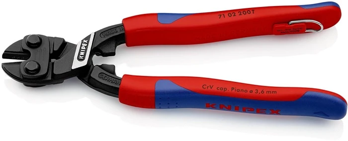 Cortapernos compacto Knipex CoBolt ( 4000795400 ) longitud 200 mm manguitos multicomponente blando 6 mm medio 5,2 mm duro...