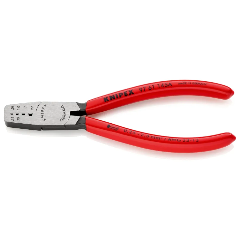 Knipex 97 61 145 - Alicate para entallar punteras 145 mm con mangos PVC