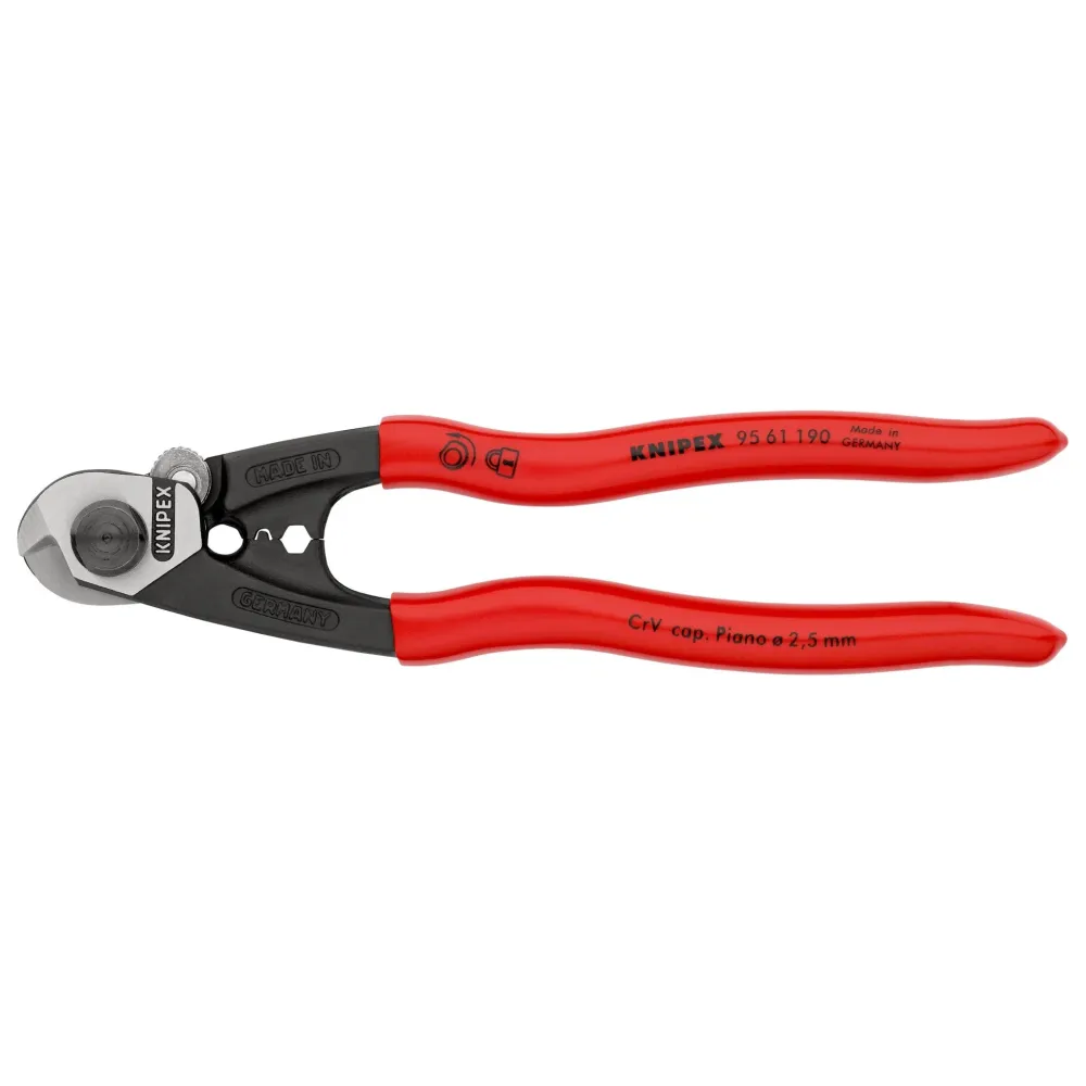 Knipex 95 61 190 - Cortacables para cable trenzado 190 mm con mangos PVC