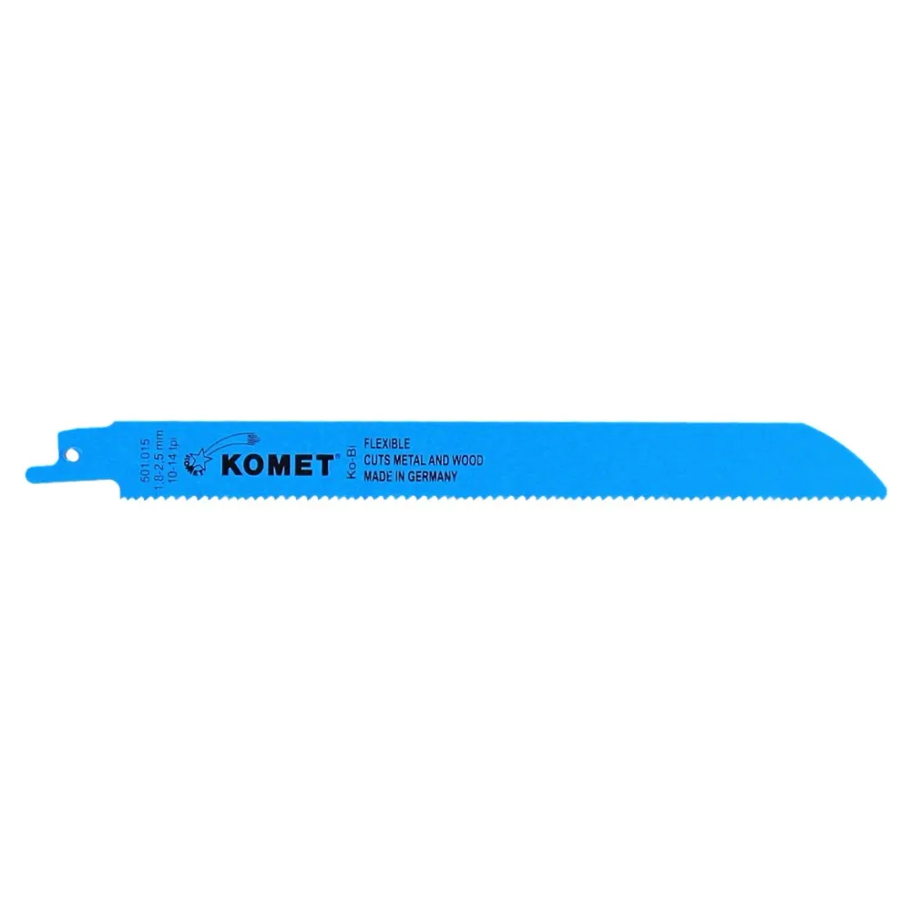 Hoja de sierra de sable Komet METAL Y MADERA 200mm 10-14tpi 10 piezas (2x 501.015) HSS bimetal Vario