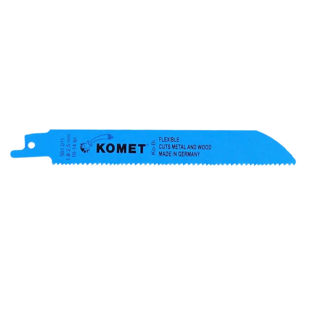 Hoja de sierra de sable Komet METAL Y MADERA 150mm 10-14tp 10 piezas (2x 501.011) HSS BI-Metall Vario