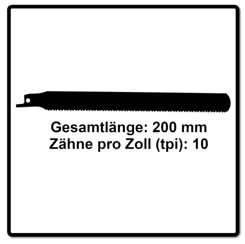Hoja de sierra de sable Komet PALLETS 200mm 10tpi 10 piezas (2x 501.361) HSS bimetal