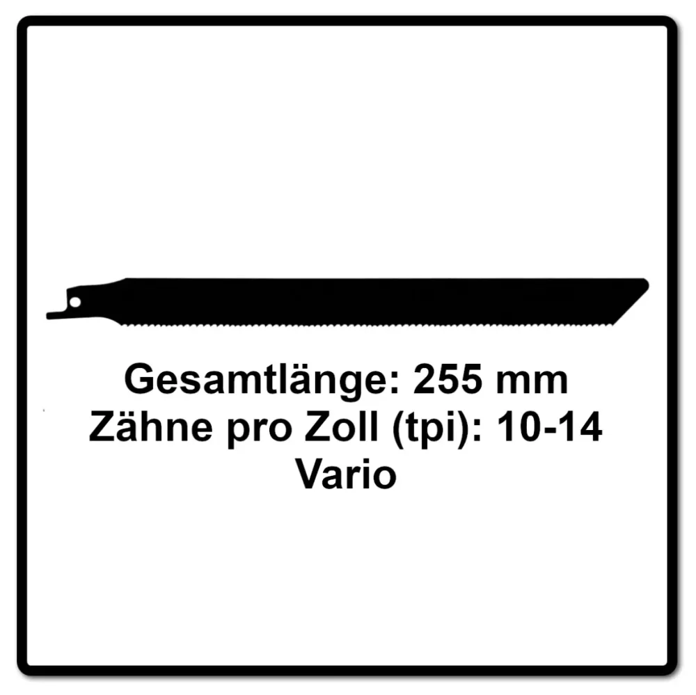 Hoja de sierra de sable Komet PALLETS 225mm 10-14tpi 5 piezas (501.400) HSS-BI-Metal Vario