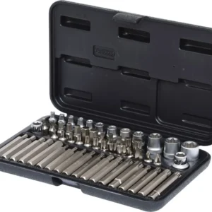 KS TOOLS 1/4'+3/8'+1/2' Juego de llaves de vaso y puntas Torx, 57 pzs ( 911.4305 )