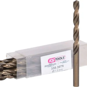 KS TOOLS Broca helicoidal HSS-G Co 5, 7,5mm, paquete de 10 ( 330.3075 )