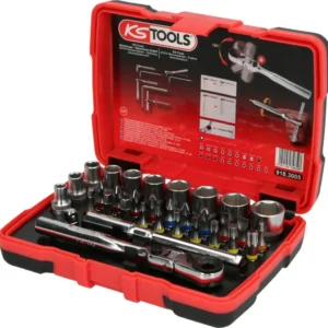 KS TOOLS Caja de llaves de vaso con punta de 1/4' TORSIONpower, 33 pzs ( 918.3005 )