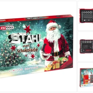 KS Tools Calendario de Adviento “Acero en lugar de chocolate” 2023 con juego de 42 puntas de torsión de 1/4" (999.2222)