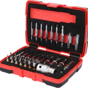 KS TOOLS Juego de extractores de tornillos con encastre hexagonal de 1/4' + 10 mm Torx y Allen, 34 pzs ( 150.7060 )