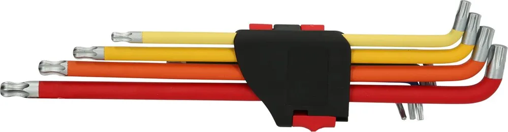 KS TOOLS Juego de llaves Allen Torx con cabeza de bola, extralargas y en ángulo de 108°, 9 pzs ( 151.4530 )