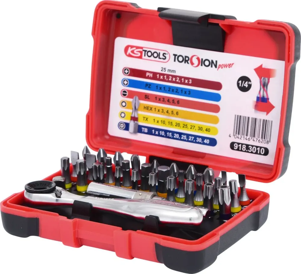 KS TOOLS 1/4' Juego de puntas TORSIONpower, 32 pzs ( 918.3010 )
