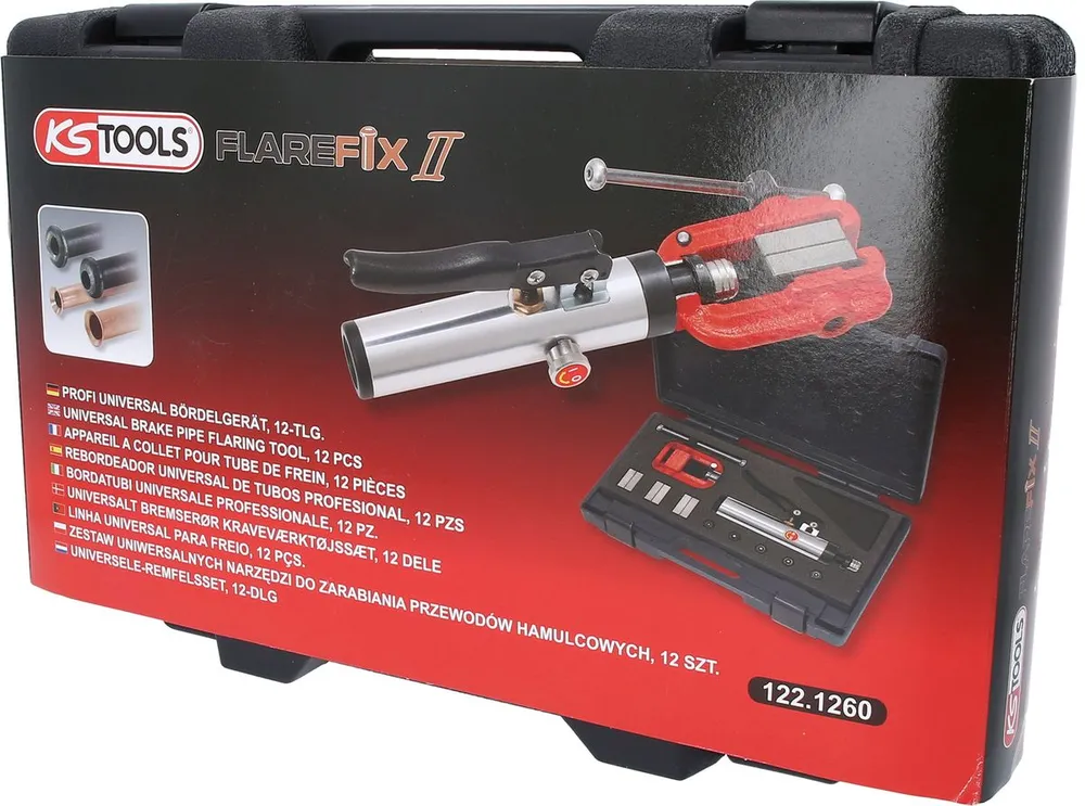 KS TOOLS Rebordeador universal profesional, Flarefix II, 11 pzs ( 122.1260 )