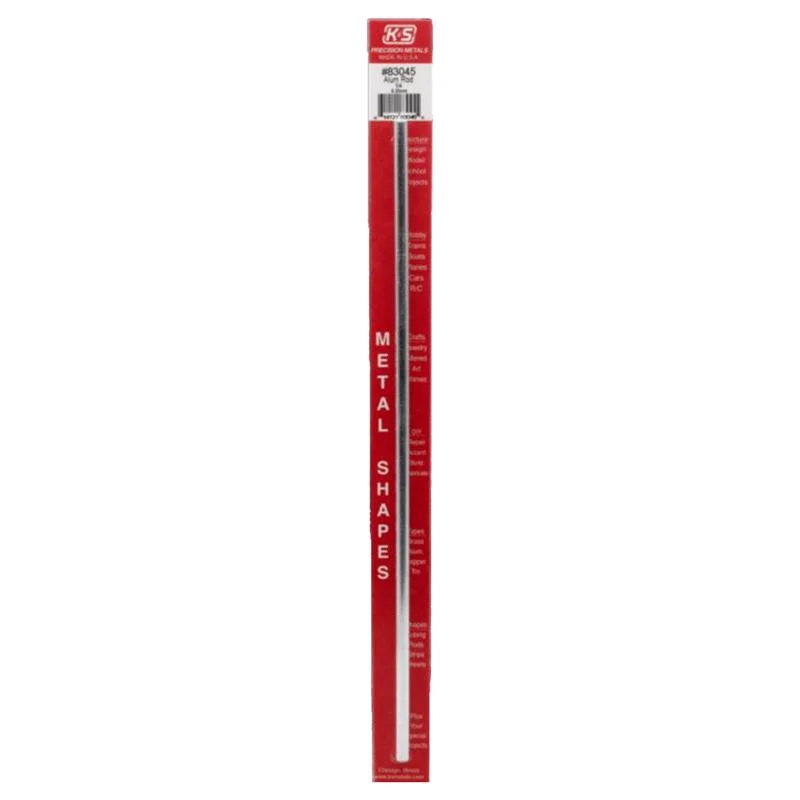 Varilla de aluminio K&S de 12 pulg. de largo y 1/4 pulg. de diámetro (paquete de 1) - Oferta de la semana K&S