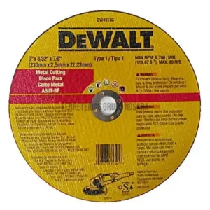 DISCO DE CORTE ABRASIVO PARA METAL 9" X 2.3 mm PLANO DEWALT DW4918C LIBRE