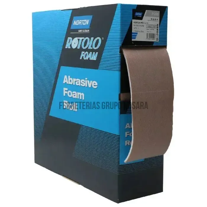 LIJA ESPUMA ROLLO NORTON G180 4.5X25MTS LIBRE