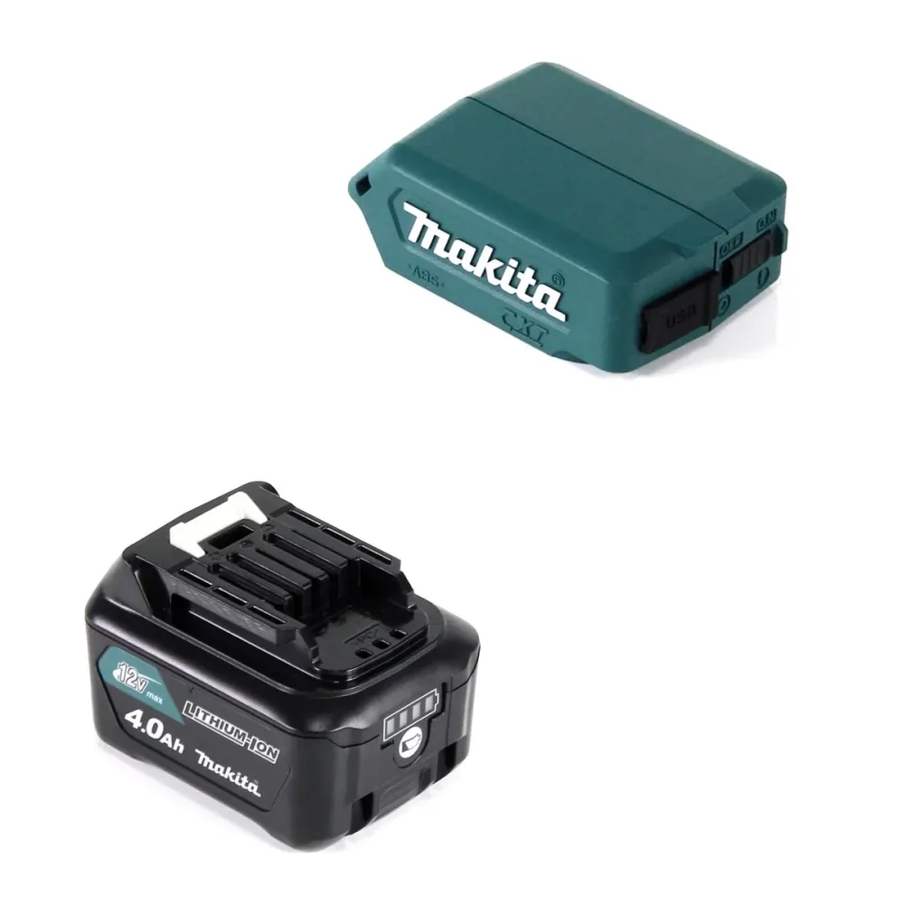 Adaptador USB Makita DEAADP08 M1 para baterías 10.8V-12V + baterí 4.0 Ah (197406-2)