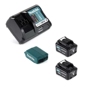 Adaptador USB Makita DEAADP08 WM para baterías 10,8V-12V + 2x baterí 4,0 Ah (197406-2) + cargador (197343-0)