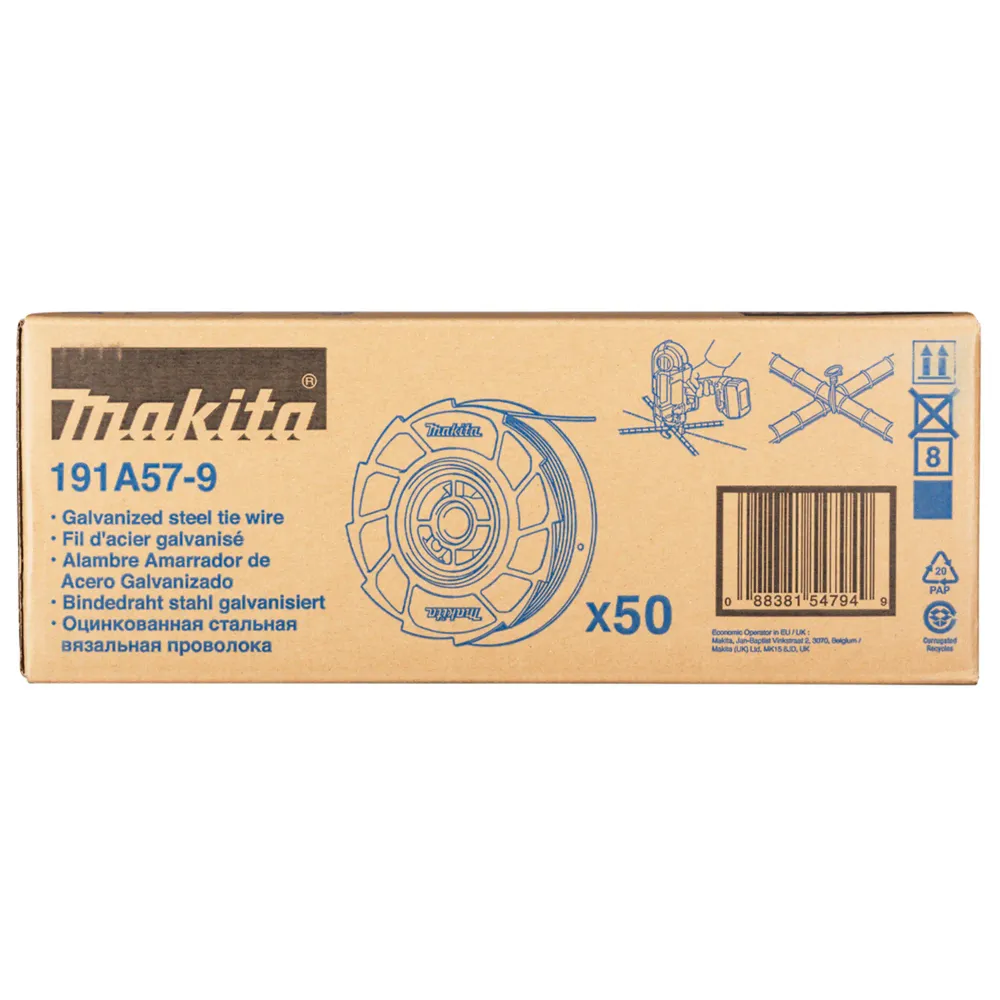 Alambre de atar Makita 191A57-9 paquete de 50 piezas
