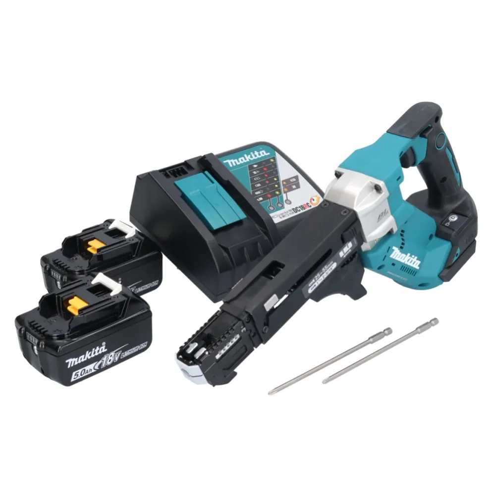 Atornillador Automático sin Cable Makita DFR551RT 18V 25-55mm sin escobillas + 2x Baterías 5.0Ah + Cargador