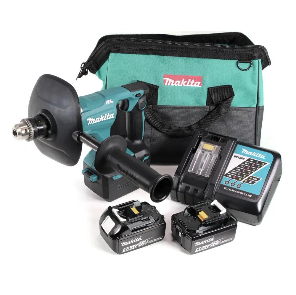 Batidora de baterí Makita DUT 131 RT 18 V sin escobillas + 2x baterías 5,0 Ah + cargador + bolsa