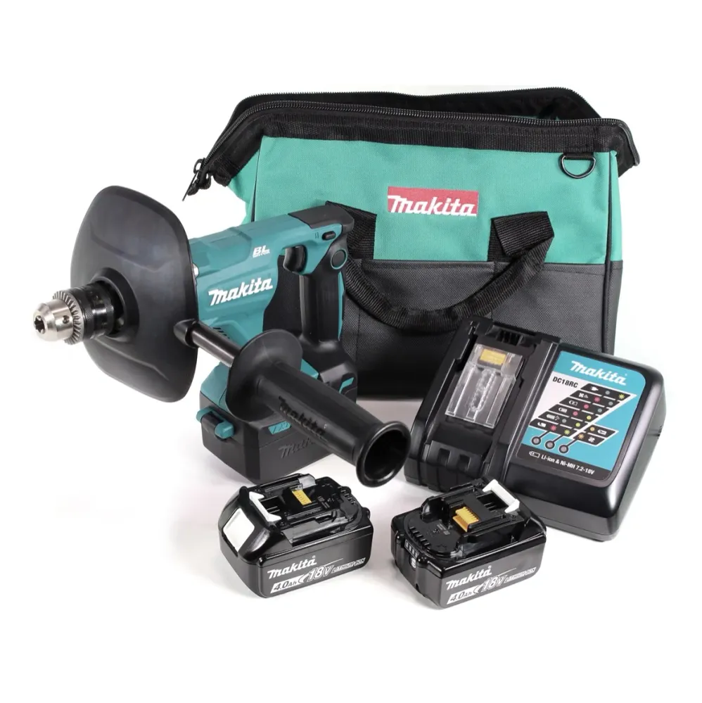 Batidora de baterí Makita DUT 131 RM 18 V sin escobillas + 2x baterías 4,0 Ah + cargador + bolsa