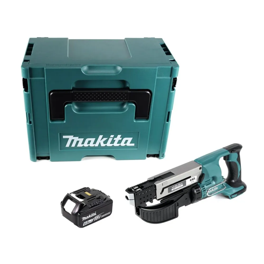 Cargador de baterí Makita DFR 550 G1J destornillador 18 V 25 - 55 mm + 1x baterí 6,0 Ah + Makpac - sin cargador