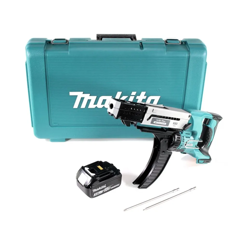 Cargador de baterí Makita DFR 750 F1E destornillador 18 V 45-75 mm + 1x baterí 3.0Ah + estuche - sin cargador