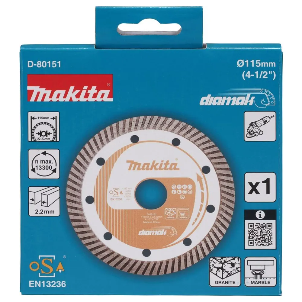 Disco de diamante Makita D-80151 115 mm Mármol Granito