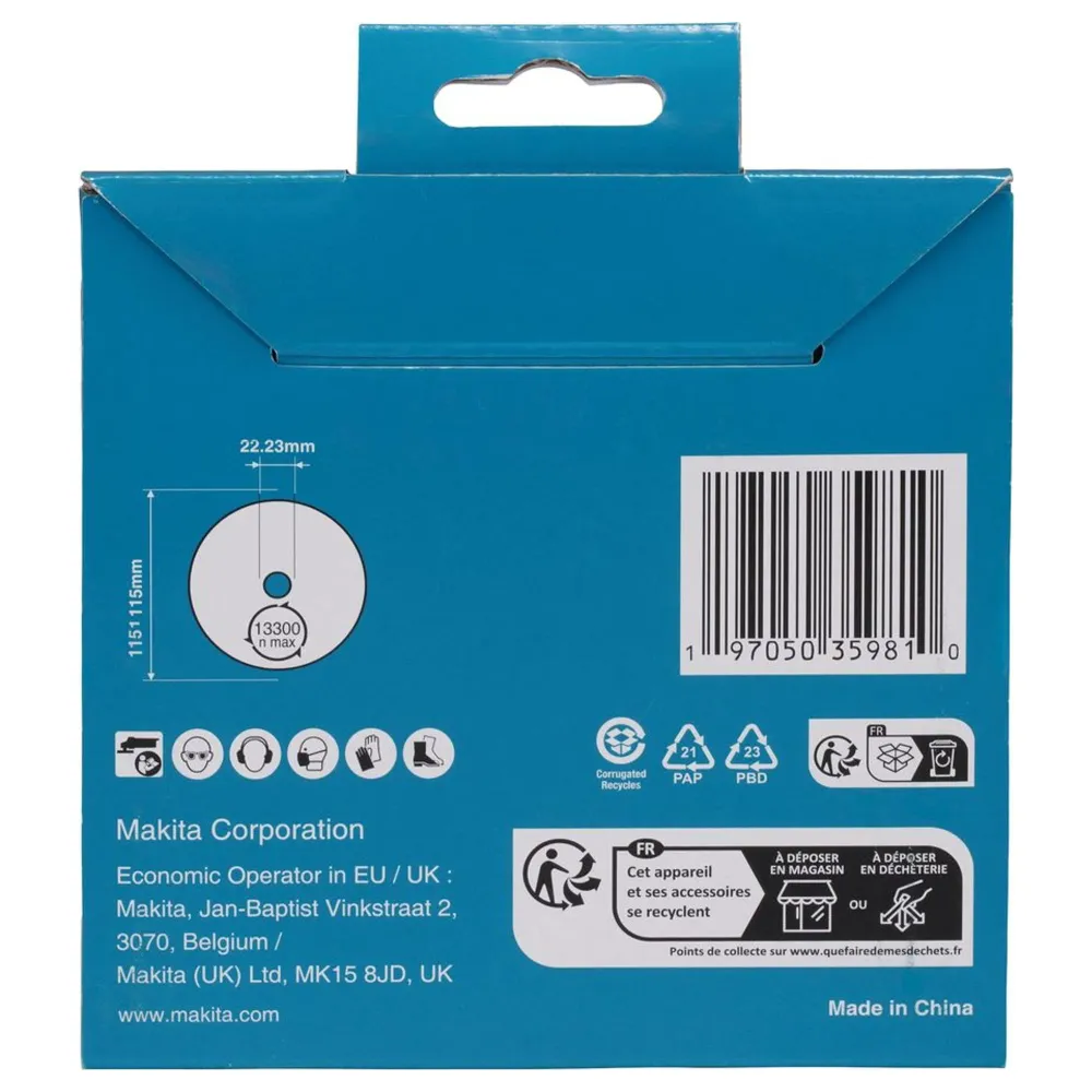 Disco de diamante Makita D-80151 115 mm Mármol Granito