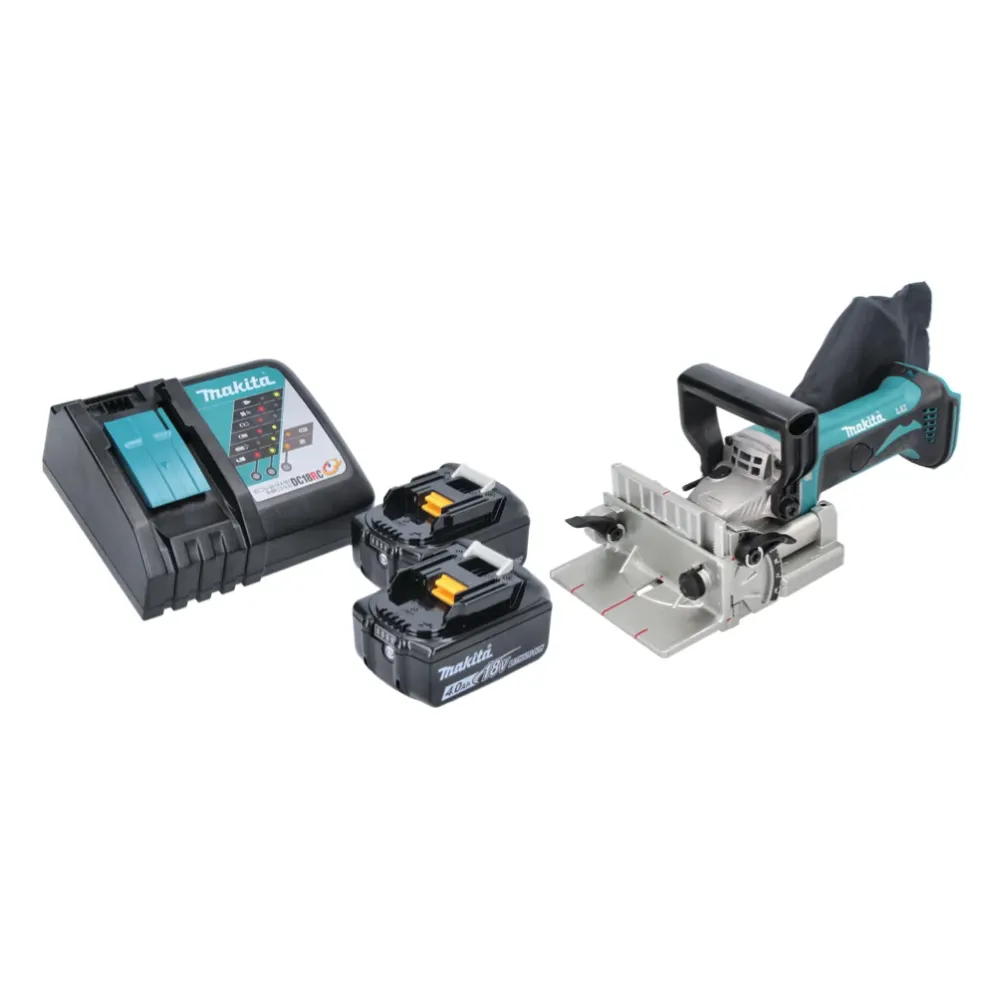 Engalletadora baterí Makita DPJ 180 RM 18 V 100 mm + 2x baterí recargable 4,0 Ah + kit cargador
