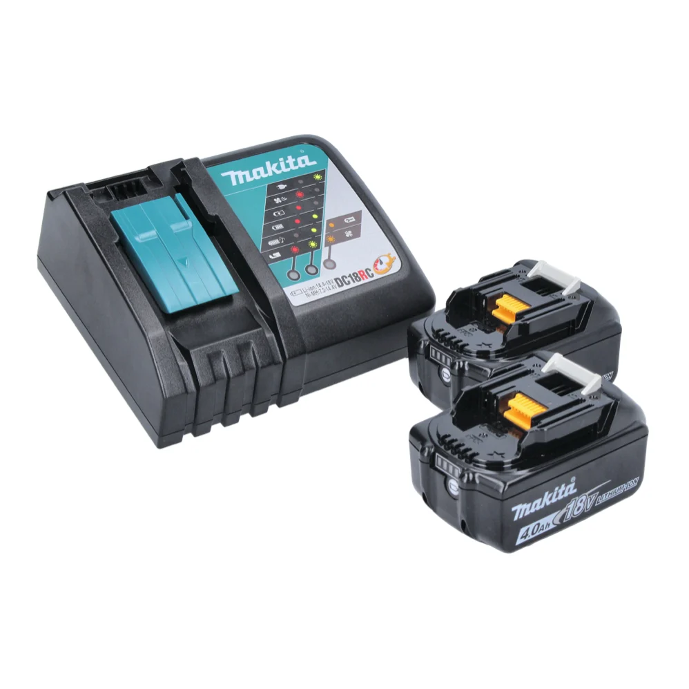 Engalletadora baterí Makita DPJ 180 RM 18 V 100 mm + 2x baterí recargable 4,0 Ah + kit cargador