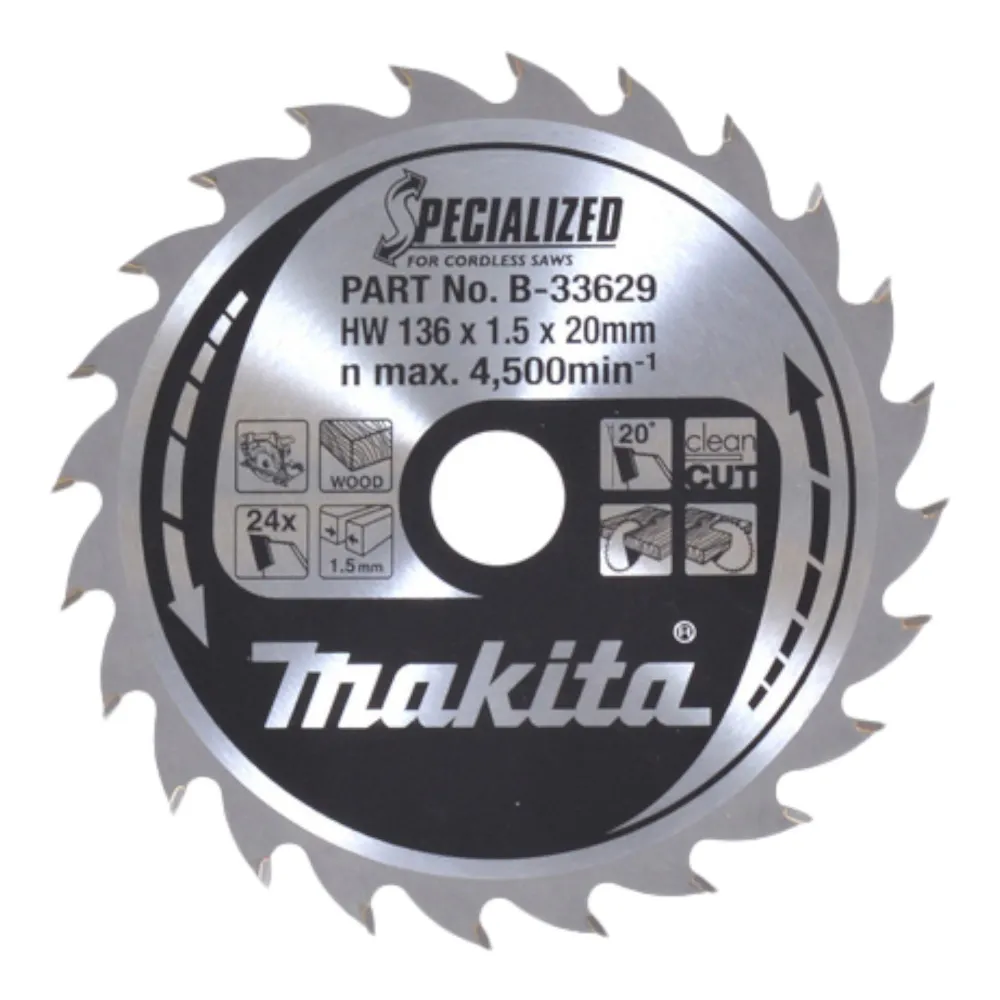 Juego de 3 hojas de sierra Makita 136 x 20 x 1 mm 16T + 24T ( B-33897 )