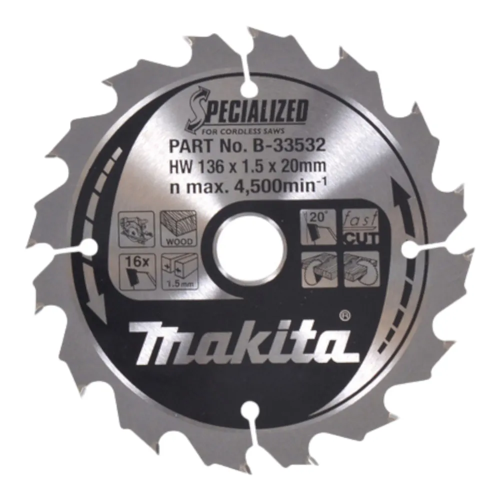 Juego de 3 hojas de sierra Makita 136 x 20 x 1 mm 16T + 24T ( B-33897 )