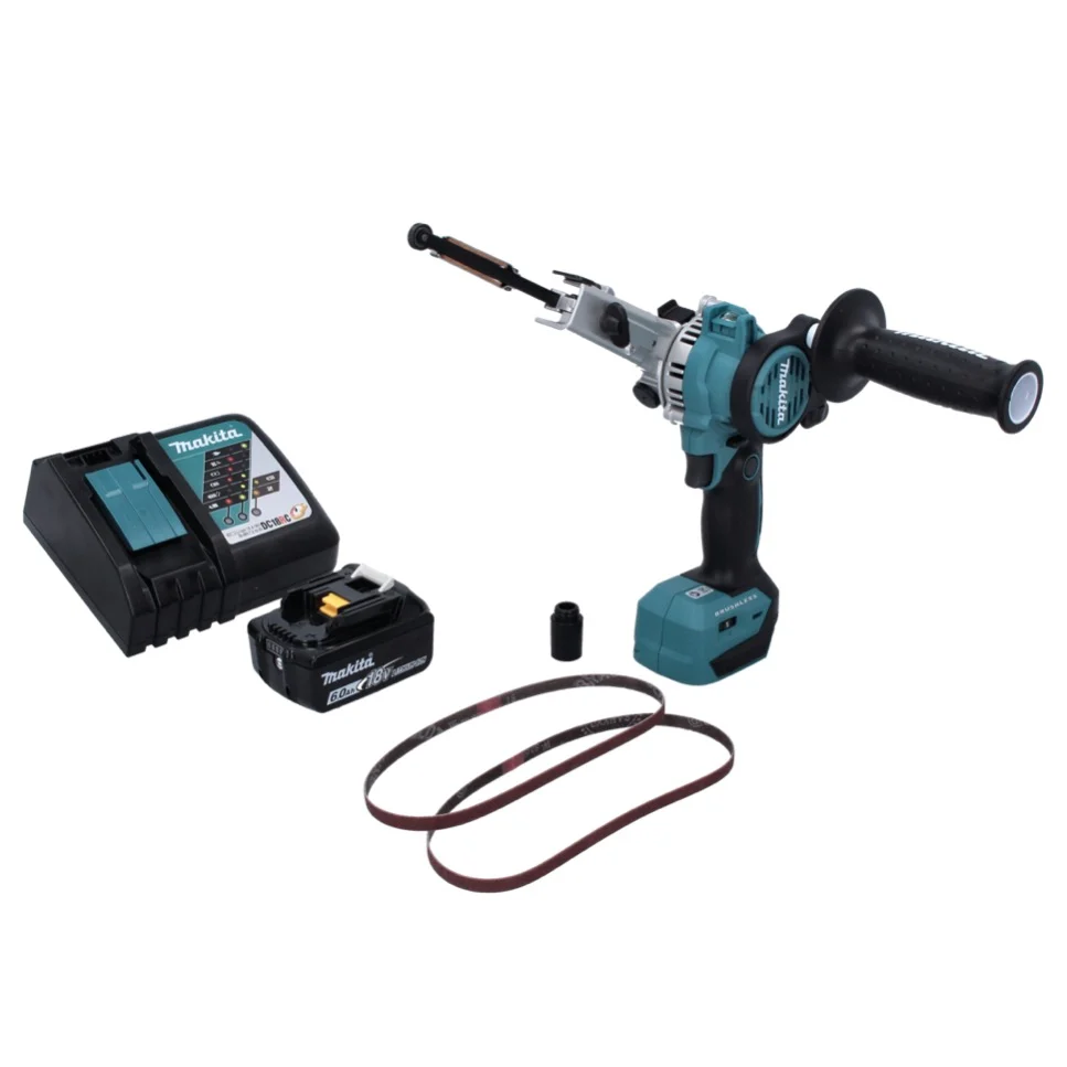 Lima de cinta sin cable Makita DBS 180 RG1 18 V 9 x 533 mm sin escobillas + 1x baterí recargable 6,0 Ah + cargador