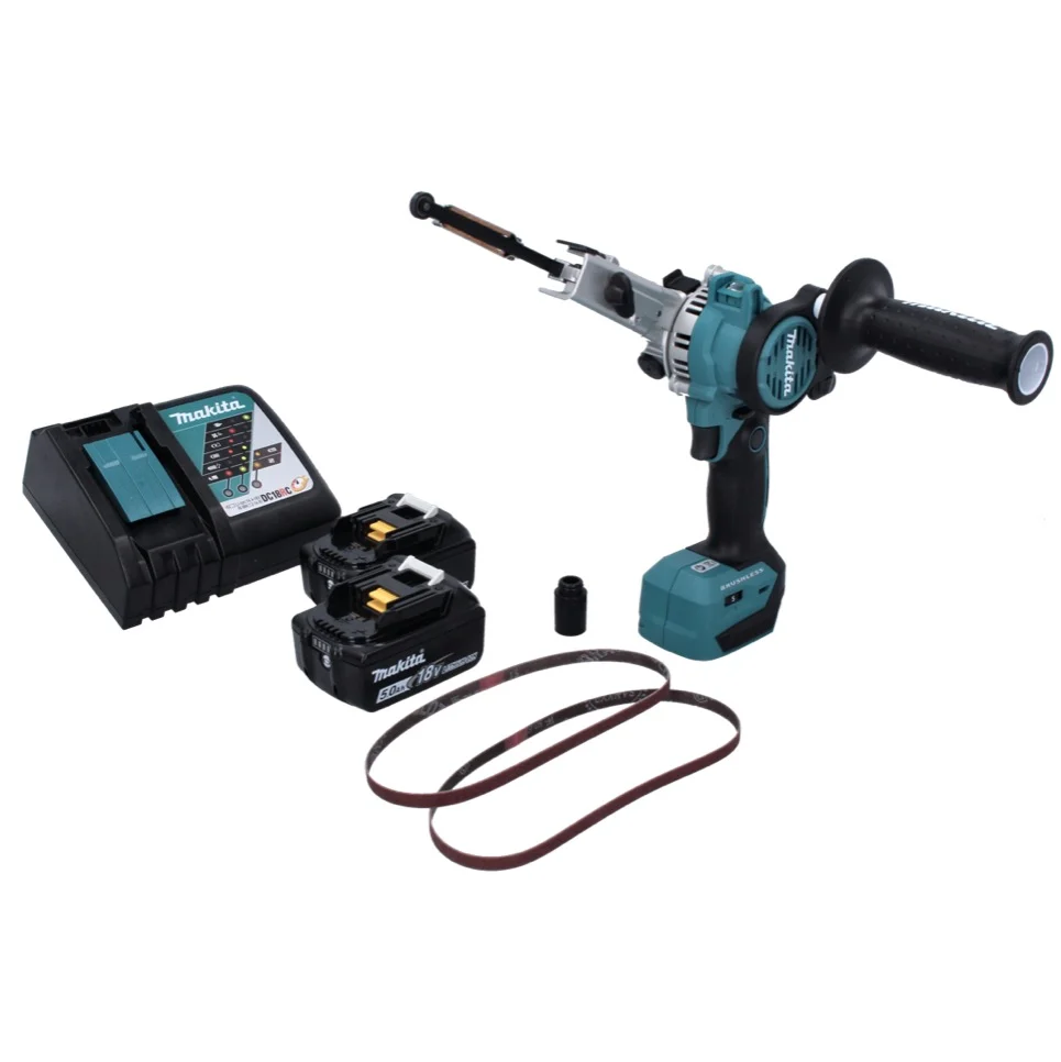 Lima de cinta sin cable Makita DBS 180 RT 18 V 9 x 533 mm sin escobillas + 2x baterí recargable 5,0 Ah + cargador