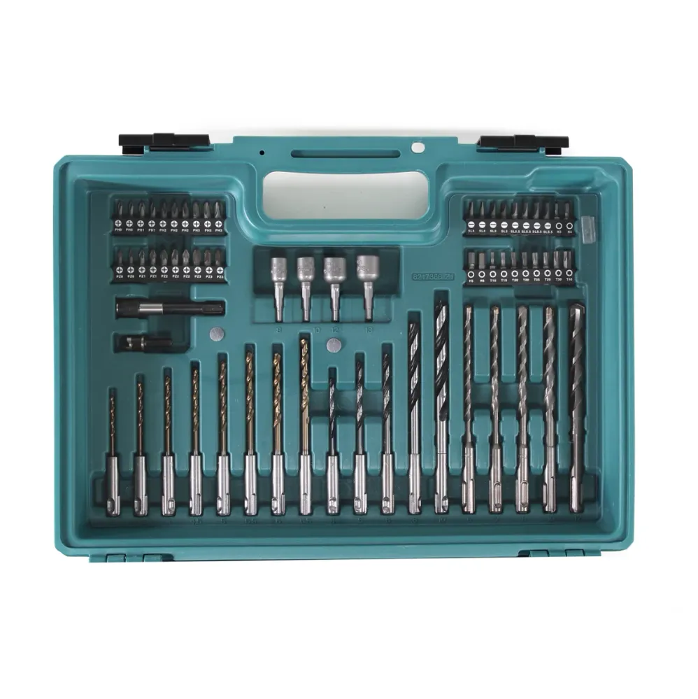 Makita HR 166 DA1E1 Taladro Percutor Inalámbrico 10,8V SDS-Plus Brushless + Maletín + 64 Piezas Set de accesorios + 1x bat...