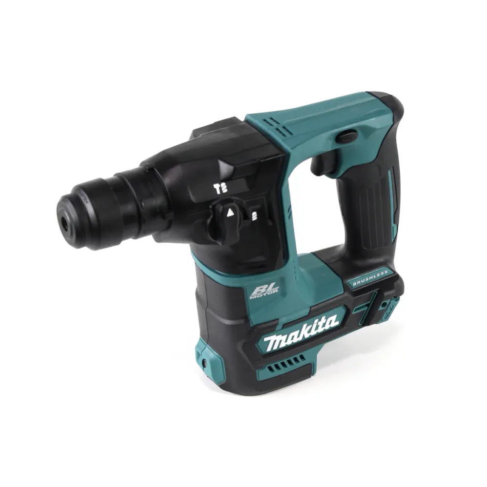 Makita HR 166 DWA2E1 Taladro Percutor Inalámbrico 10,8V SDS-Plus Brushless + Maletín + 64 Piezas Set de accesorios + 2x ba...