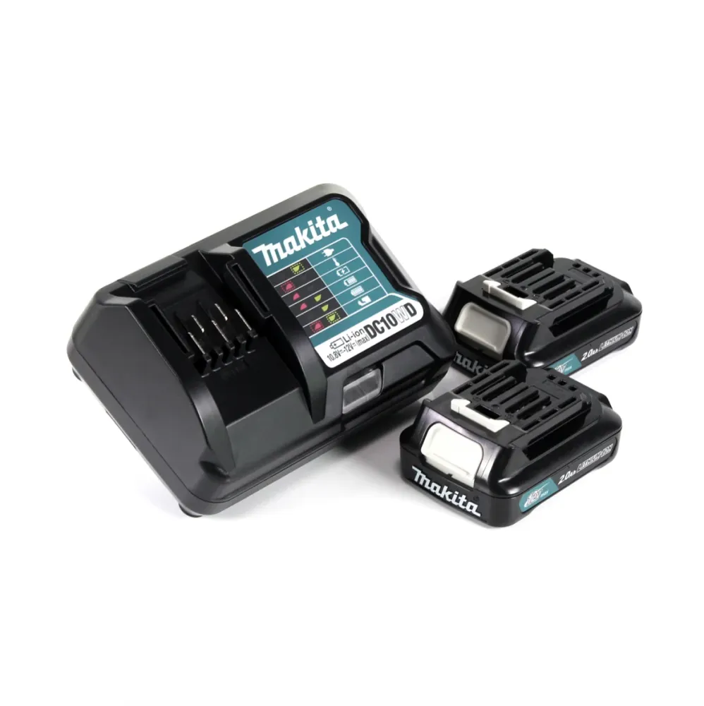 Makita HR 166 DWA2E1 Taladro Percutor Inalámbrico 10,8V SDS-Plus Brushless + Maletín + 64 Piezas Set de accesorios + 2x ba...