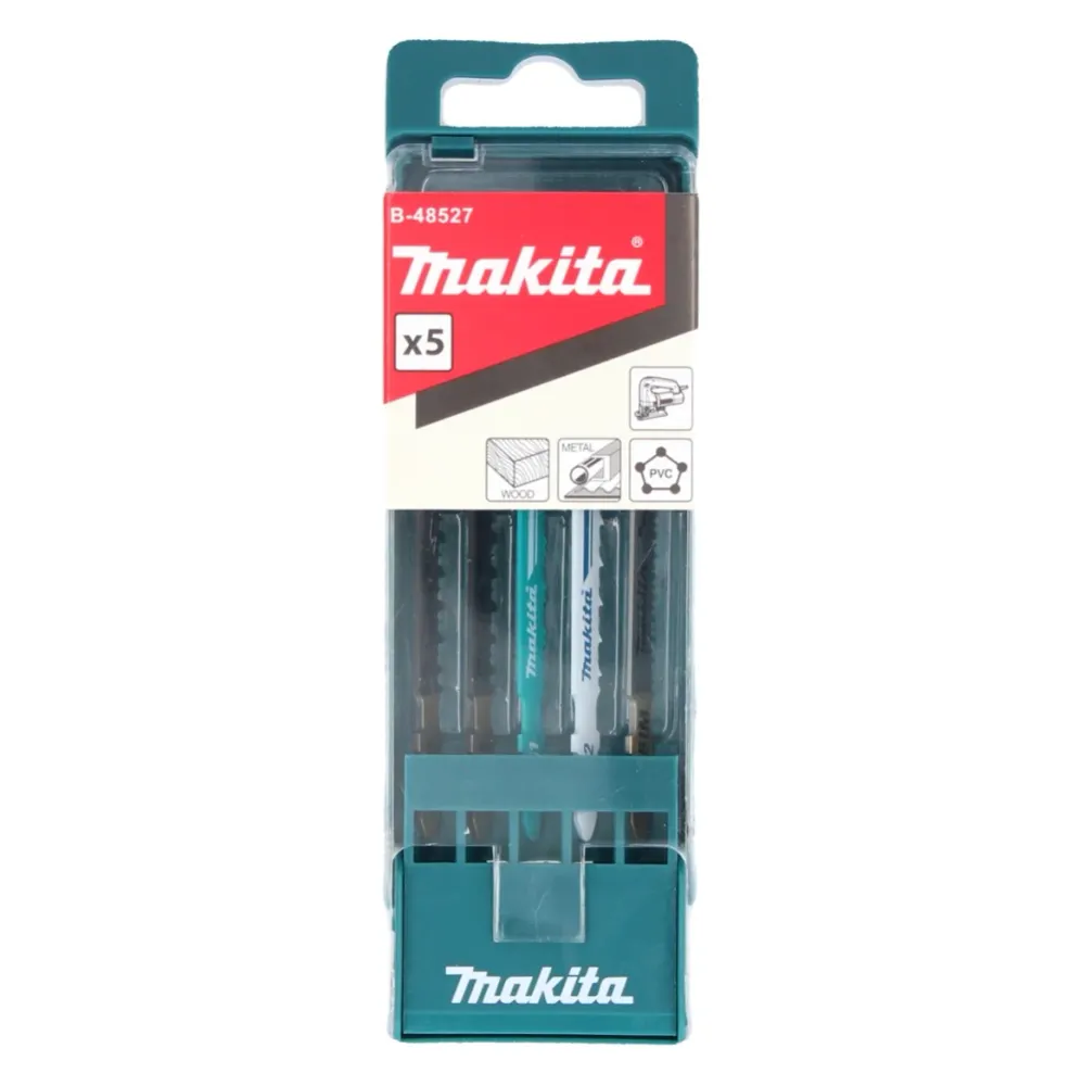 Makita B-48527 Hojas de sierra de calar 60 - 77 mm Madera/Plástico/Acero dulce/Parquet/Laminado 5 unid.
