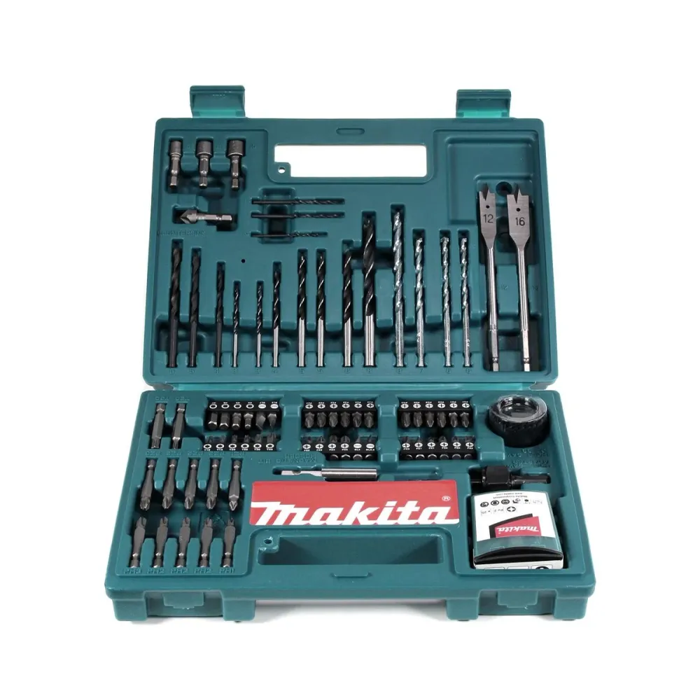 Makita B-53811 Juego de puntas y brocas 100 piezas con portapuntas en estuche de plástico