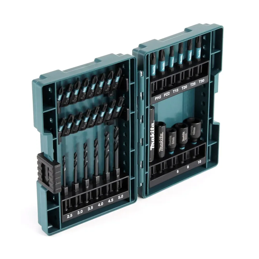 Makita B-66896 Juego de puntas Impact Black 33 piezas S2 acero + estuche
