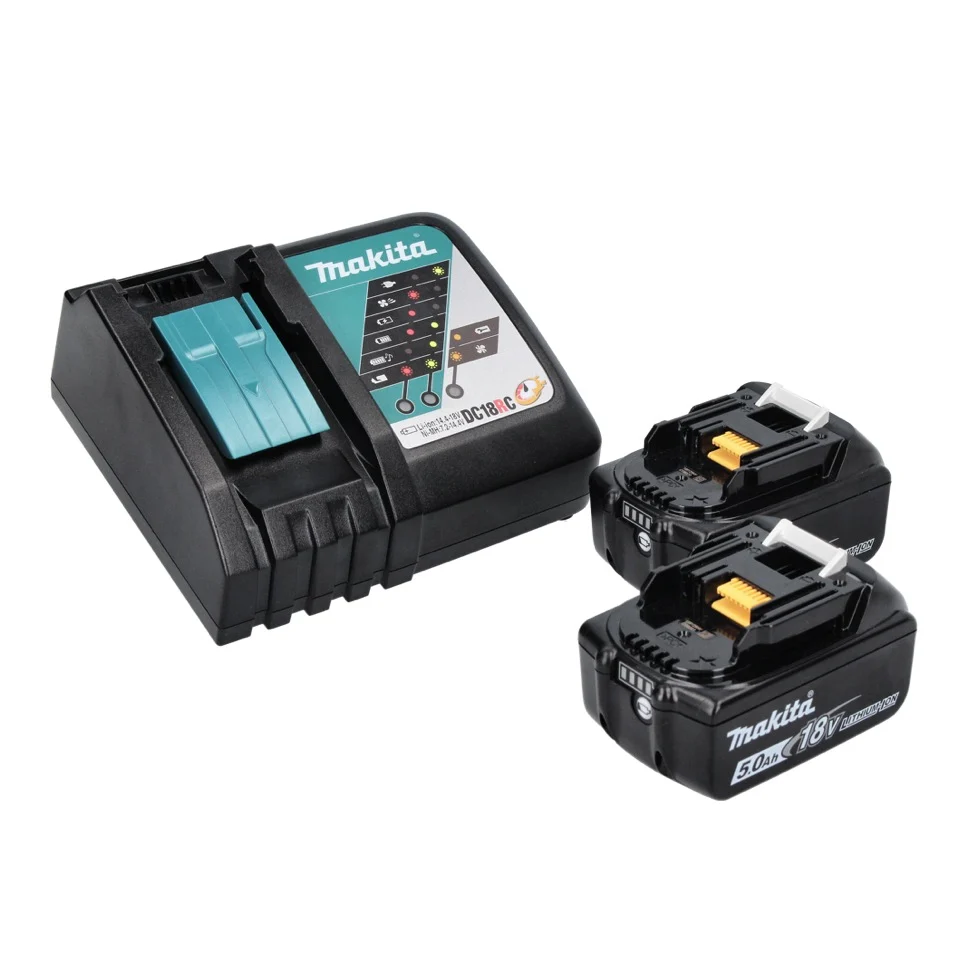 Makita DCC 500 RT Sierra circular de diamante sin cable 18 V - 125 mm - Sin escobillas + 2x Baterías 5.0 Ah + Cargador + M...