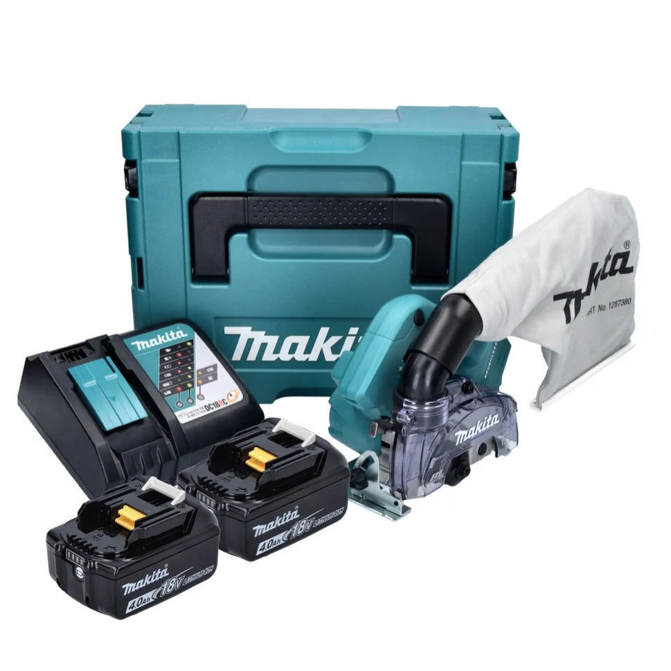 Makita DCC500RMJ Sierra circular sin cable 125mm sin escobillas 18V + 2x 4,0Ah Baterías + Cargador + Maletín Makpac