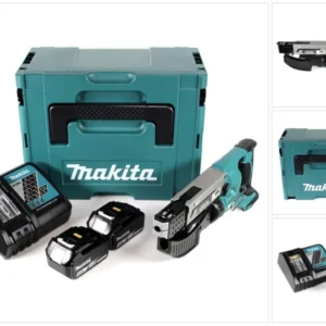 Makita DFR 550 RMJ Atornillador autoalimentado baterí 18V en Makpac 3 + 2x Baterí BL1840 4,0 Ah + Cargador DC 18 RC