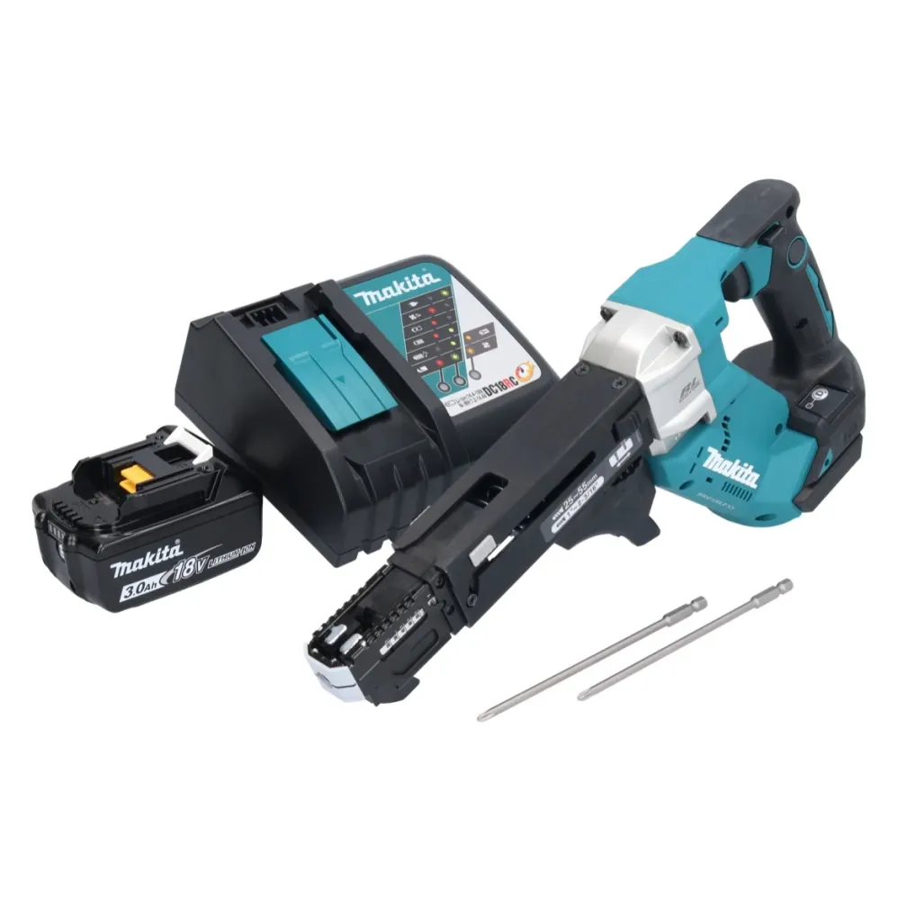 Makita DFR551RF1 Atornillador automático sin cable 25 - 55mm 18V sin escobillas + 1x Baterí 3.0Ah + Cargador